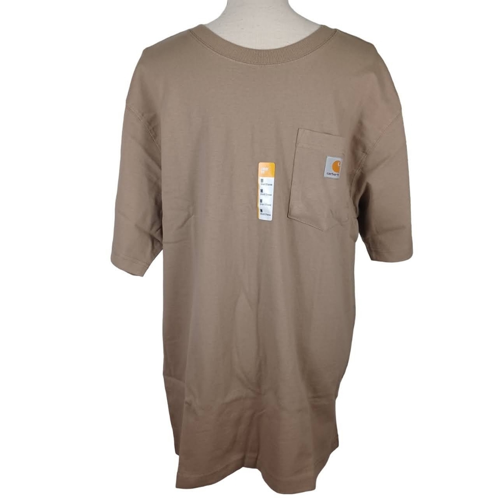Carhartt Loose Fit Pocket Tee NEW Mens Medium Beige -Heavyweight -Short Sleeve - Picture 1 of 15